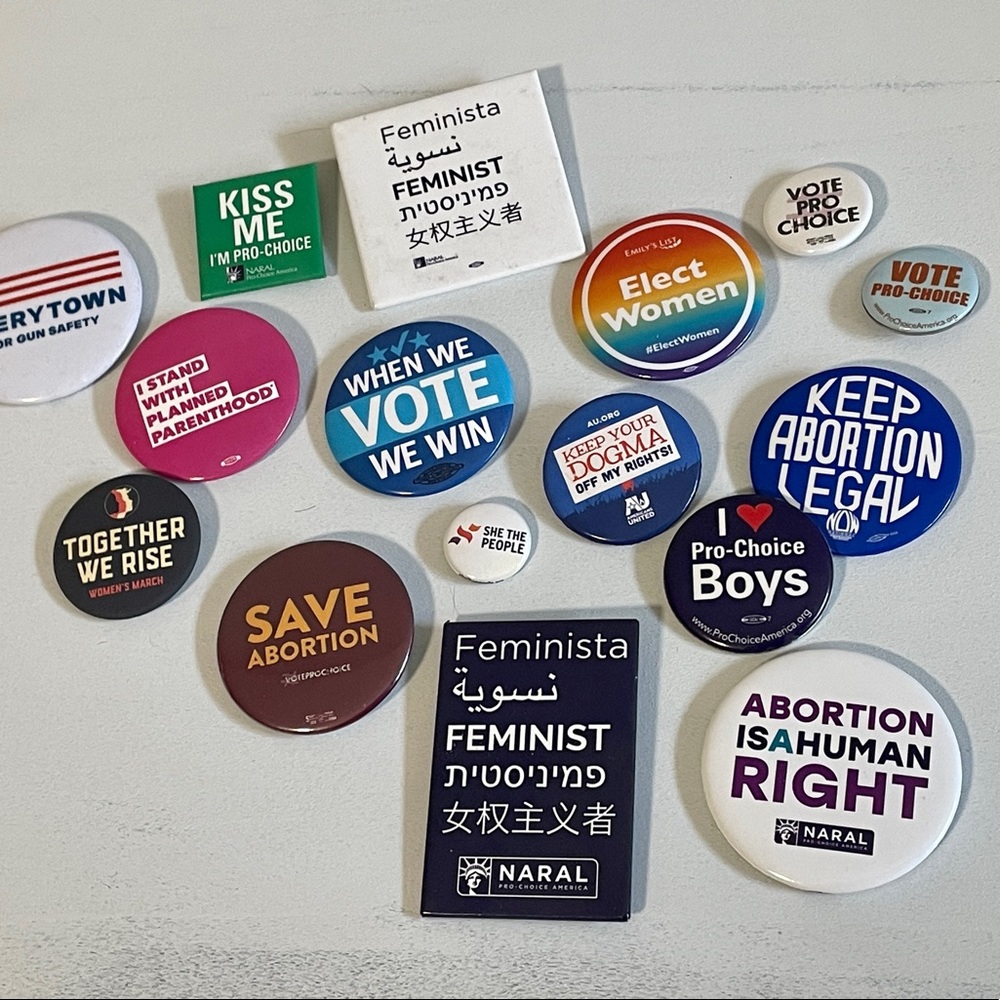 Bundle of 14 Feminist / Pro-Choice / Abortion Rights Activist Buttons
